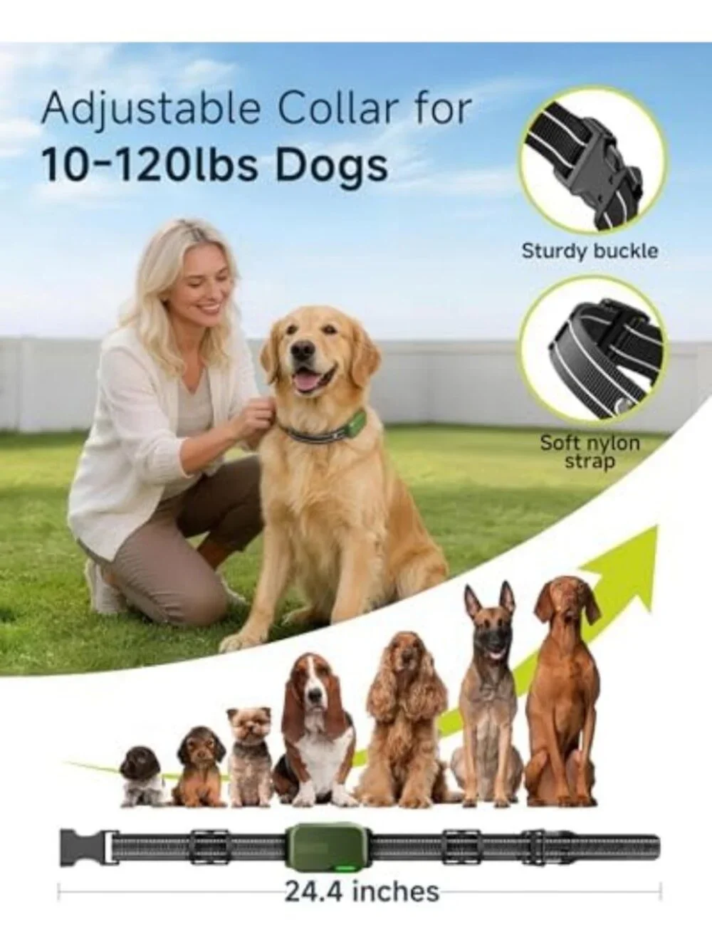 4500FT Remote Dog Training Collar - Adjustable Shock & Vibration for 10-120lb
